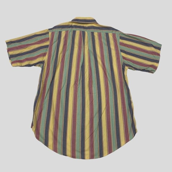 Vintage Gitman Bros Shirt Mens Large Yellow Striped Button Up Short Sleeve USA - Picture 2 of 7